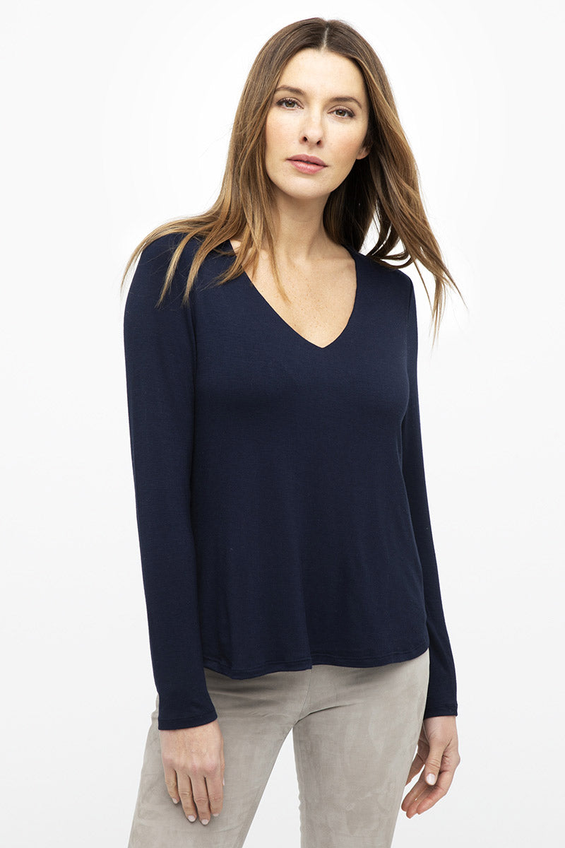 Kinross Double Layer Hi-Low Vee available at Barbara Katz