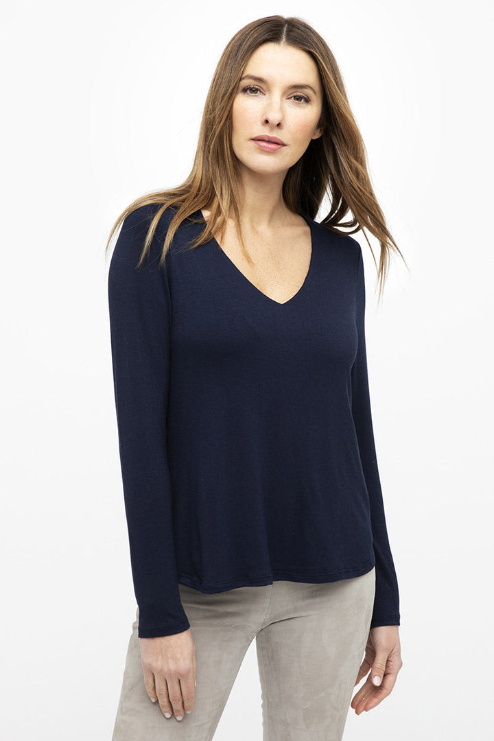Kinross Double Layer Hi-Low Vee available at Barbara Katz
