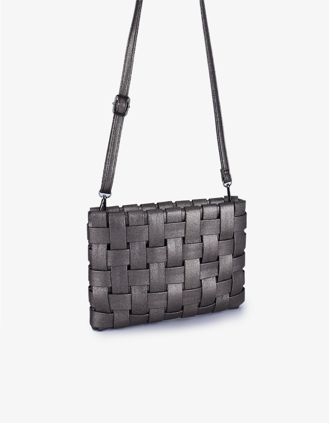 Remi/Reid Lindy Large Woven Clutch Bag in Anthracite available at Barbara Katz