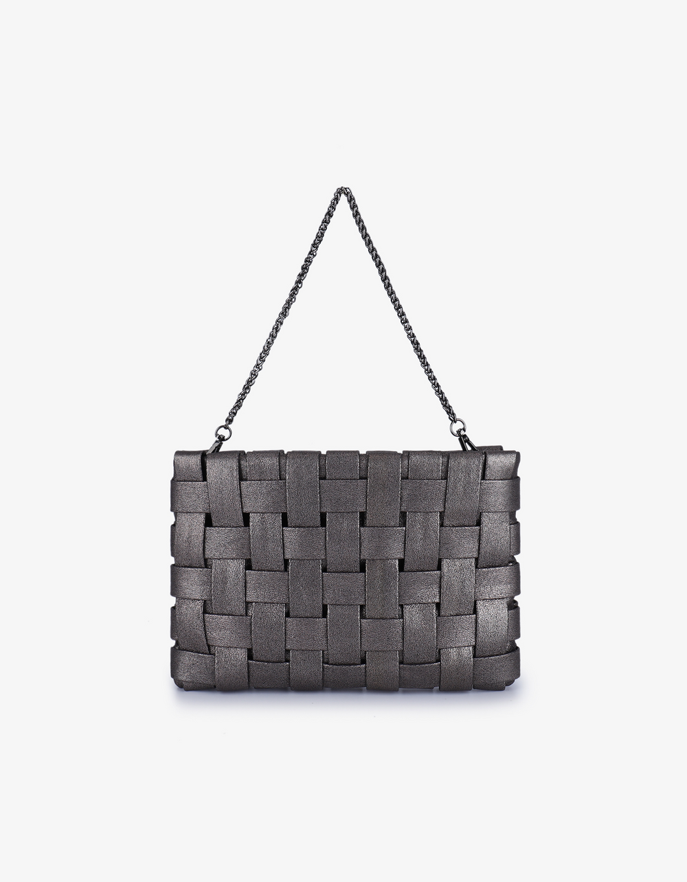 Remi/Reid Lindy Large Woven Clutch Bag in Anthracite available at Barbara Katz