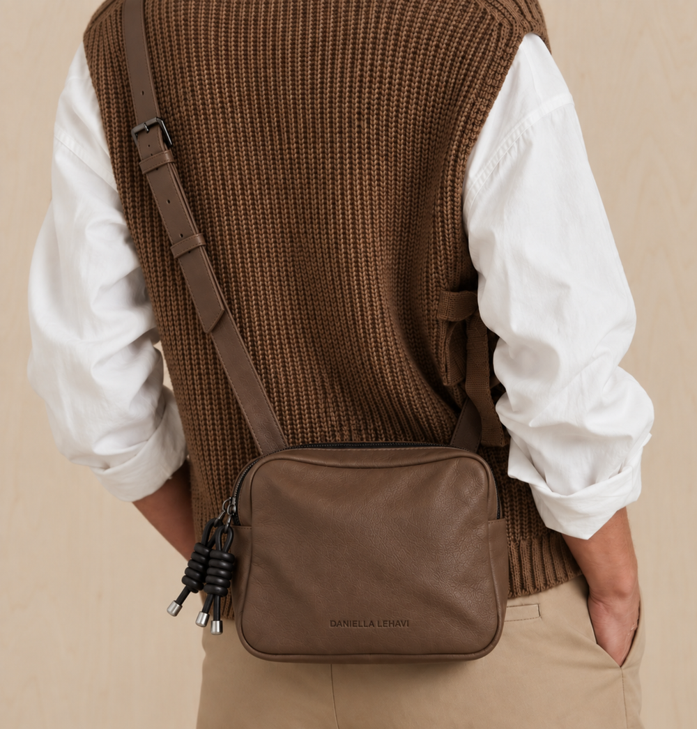 Daniella Lehavi Louise Loop Mini Box Crossbody Bag in Clay available at Barbara Katz