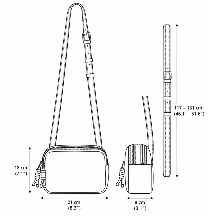 Daniella Lehavi Louise Loop Mini Box Crossbody Bag measurements