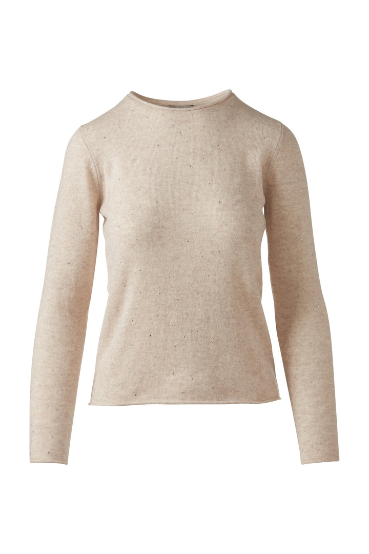 Kinross Cashmere Crystal Crew Sweater available at Barbara Katz