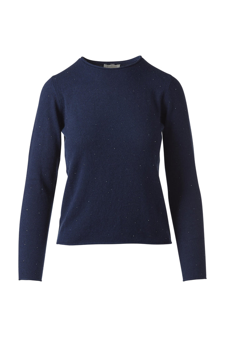 Kinross Cashmere Crystal Crew Sweater available at Barbara Katz