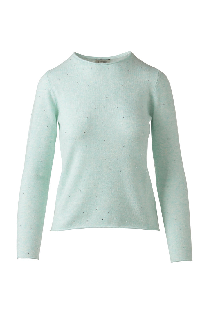 Kinross Cashmere Crystal Crew Sweater available at Barbara Katz