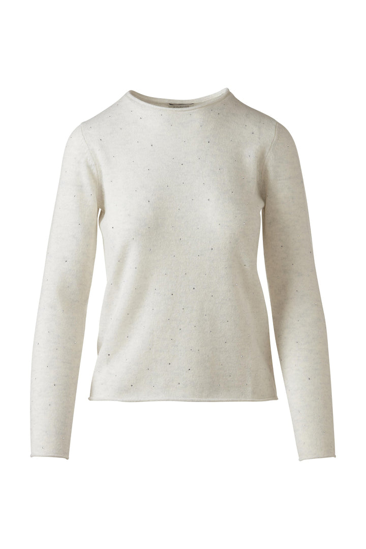 Kinross Cashmere Crystal Crew Sweater available at Barbara Katz