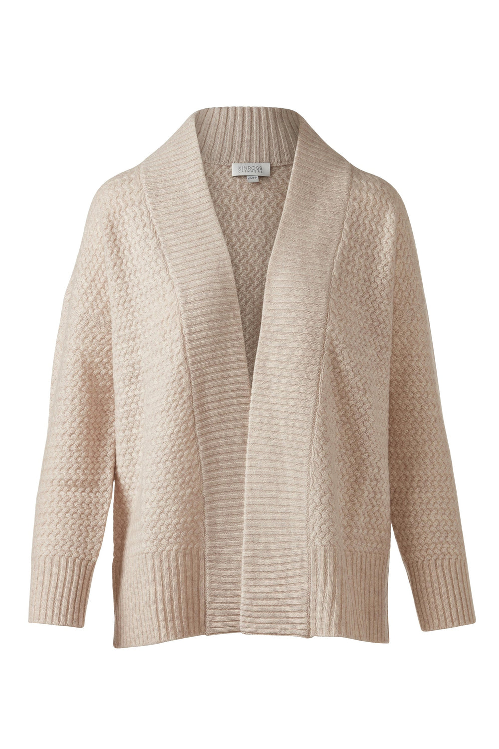 Kinross Cashmere Luxe Textured Easy Cardigan available at Barbara Katz