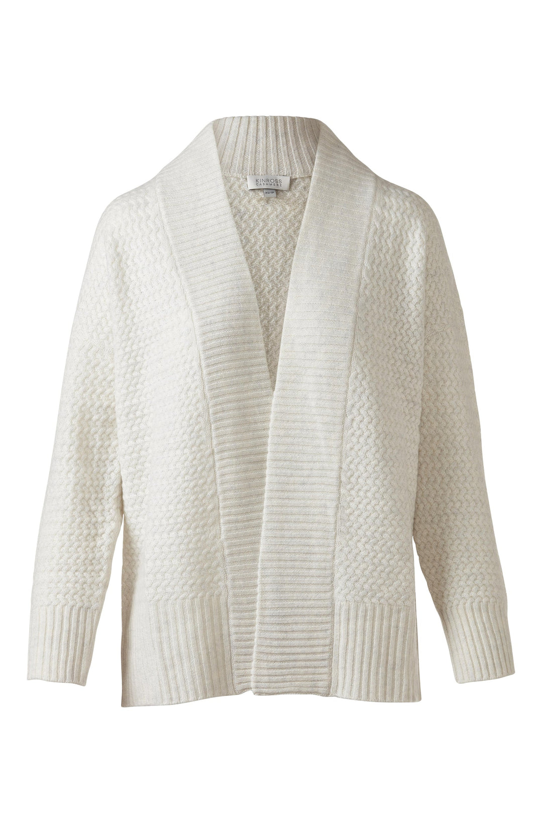 Kinross Cashmere Luxe Textured Easy Cardigan available at Barbara Katz