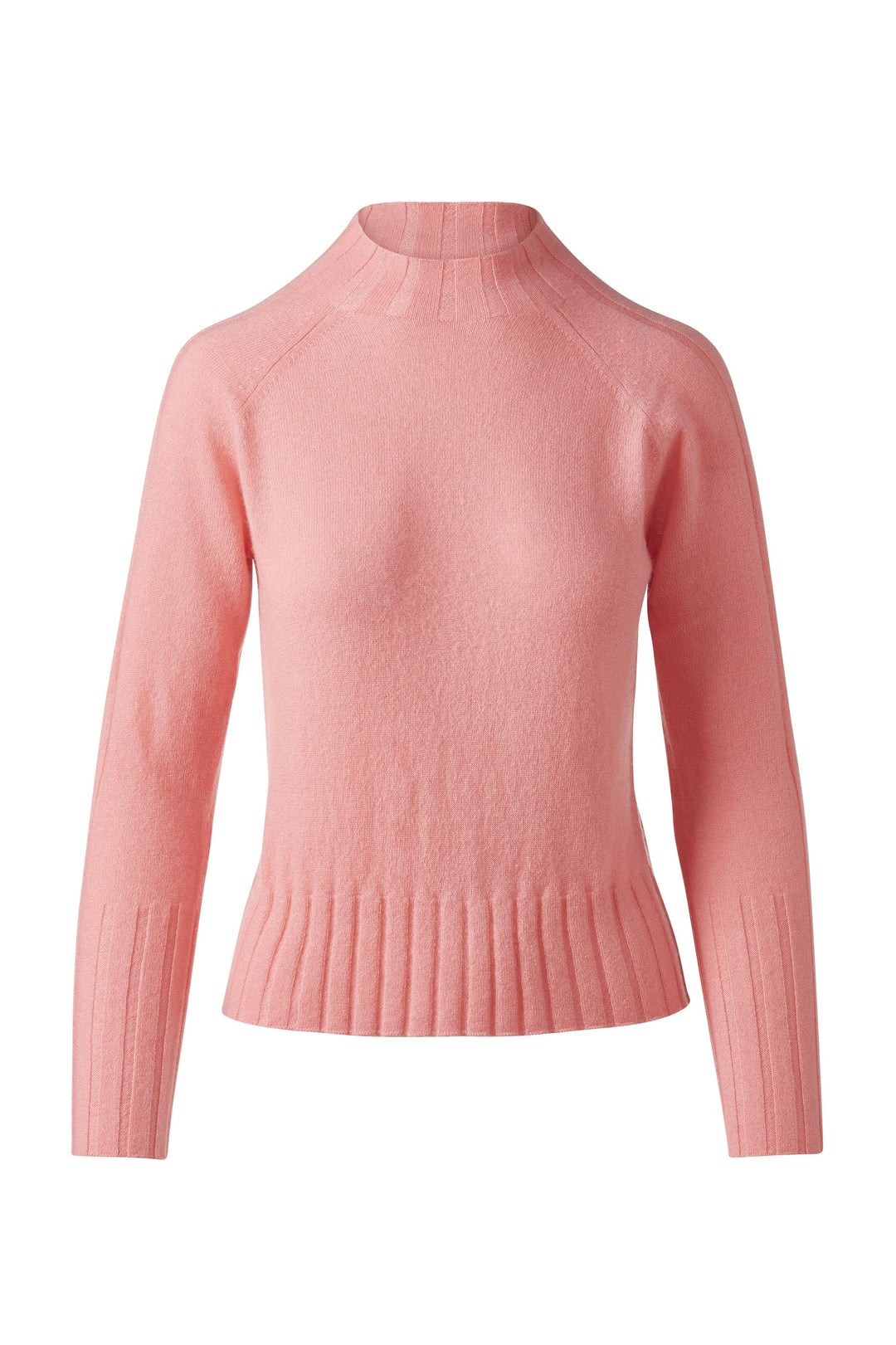 Kinross Cashmere Rib Trim Funnel Sweater available at Barbara Katz