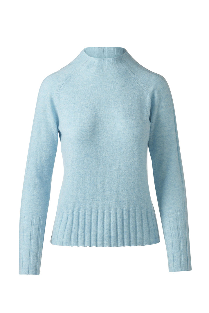 Kinross Cashmere Rib Trim Funnel Sweater available at Barbara Katz