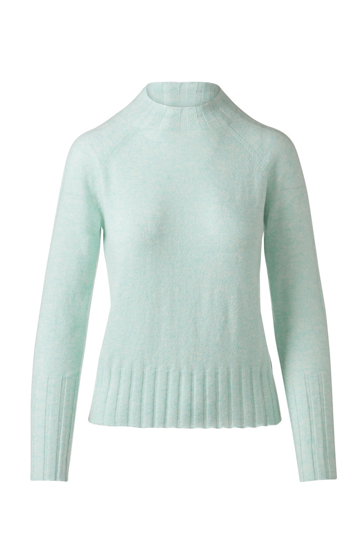 Kinross Cashmere Rib Trim Funnel Sweater available at Barbara Katz