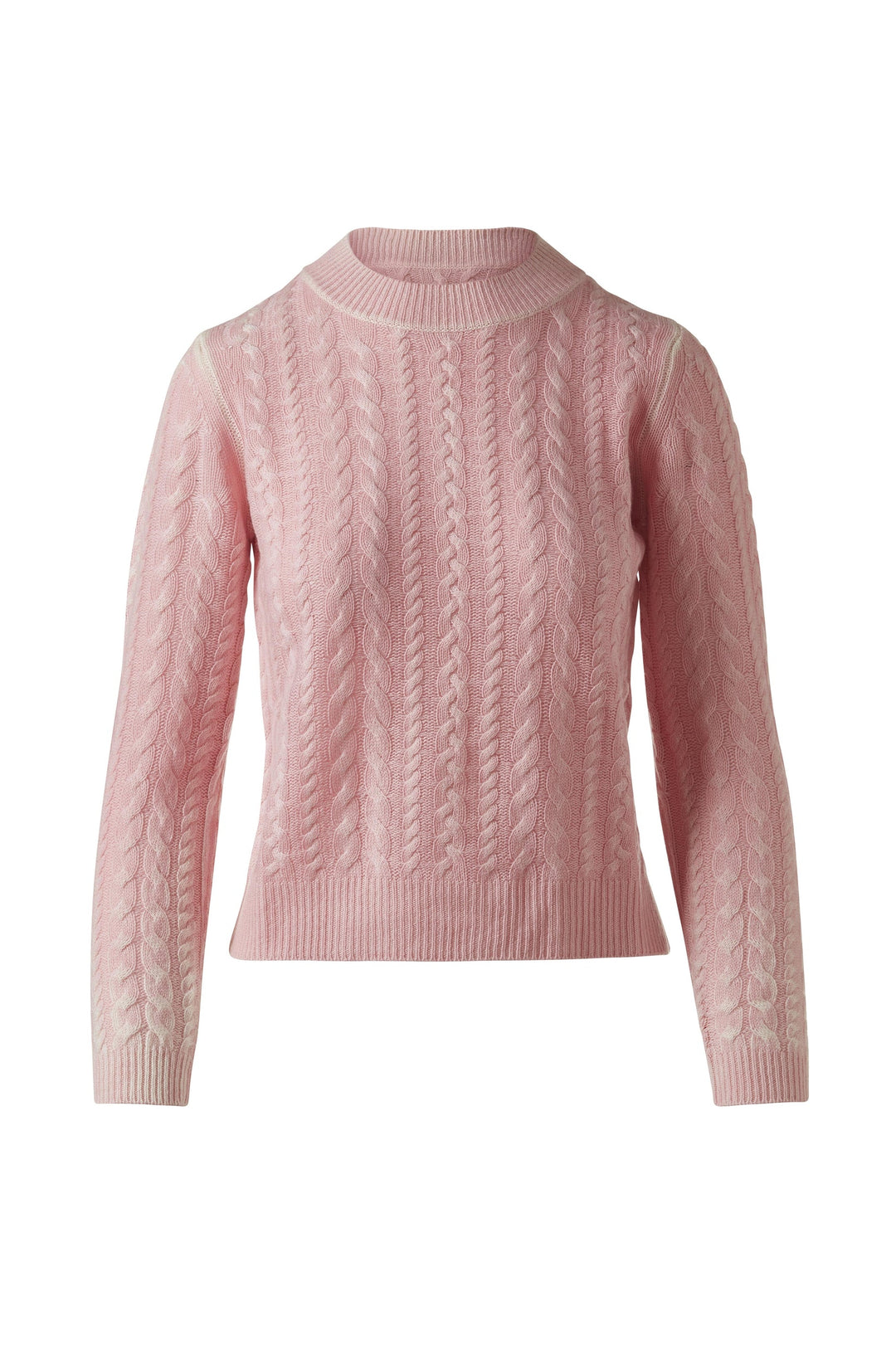 Kinross Spray Print Cable Crew Sweater available at Barbara Katz