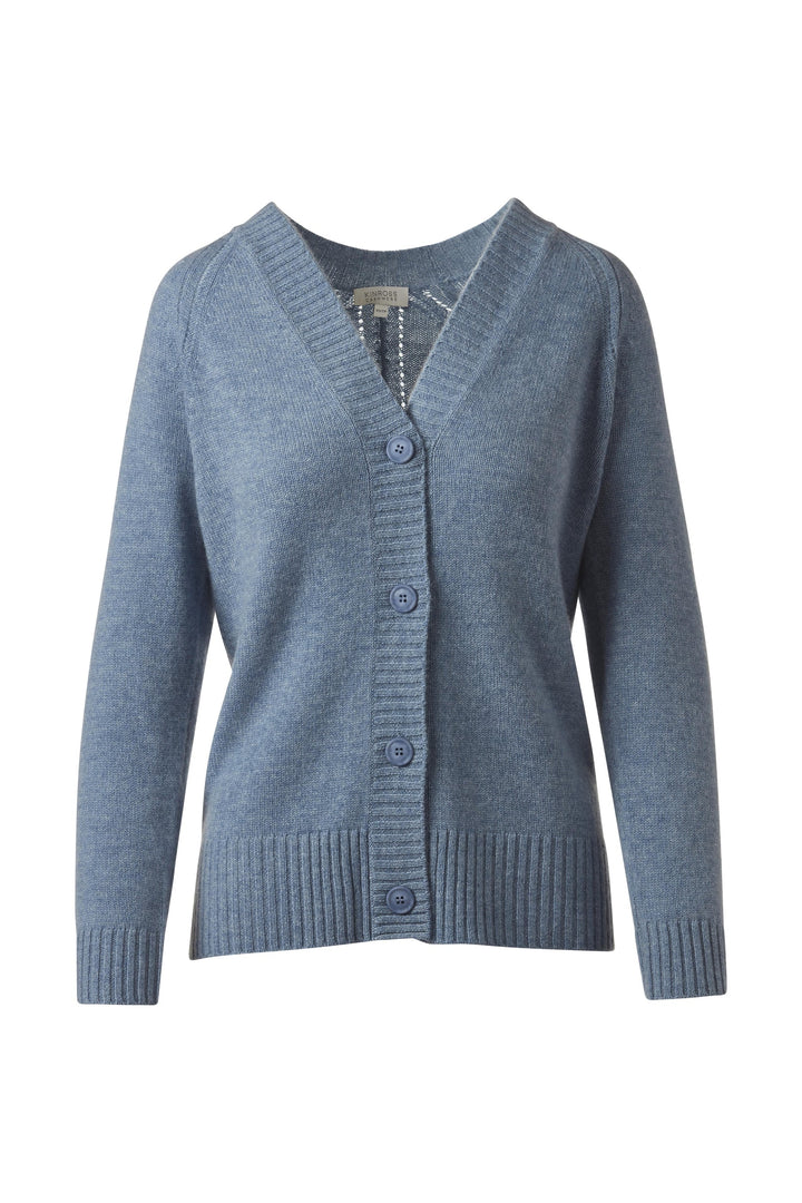 Kinross Cashmere Easy Vee Cardigan available at Barbara Katz