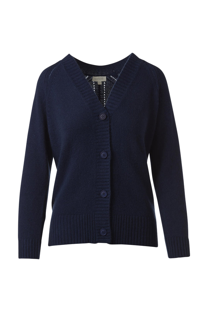 Kinross Cashmere Easy Vee Cardigan available at Barbara Katz