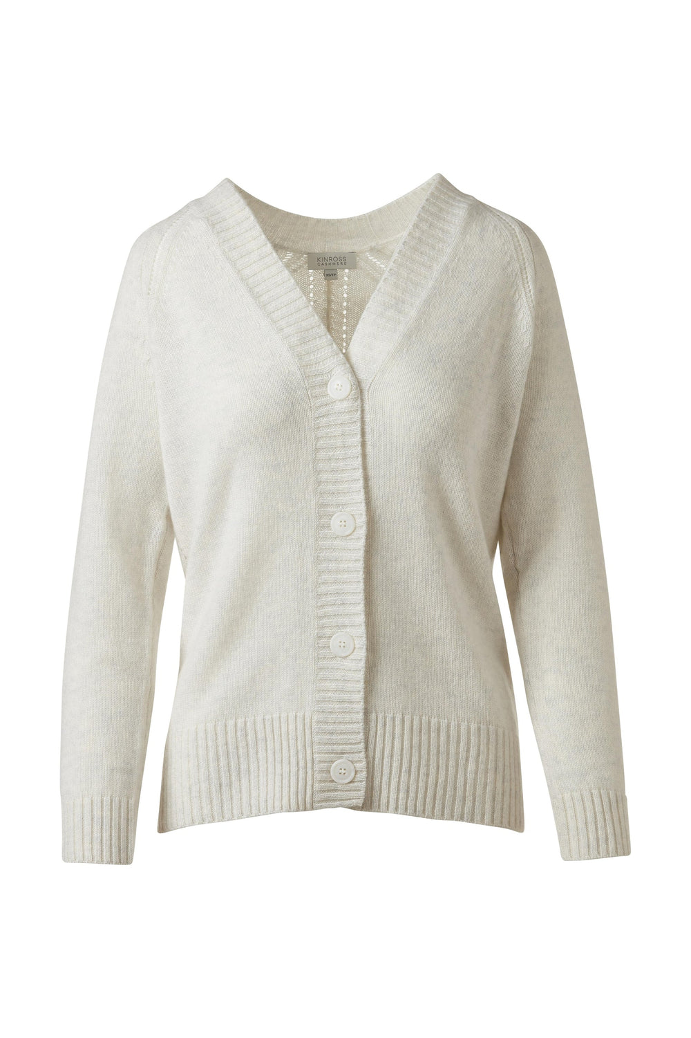 Kinross Cashmere Easy Vee Cardigan available at Barbara Katz