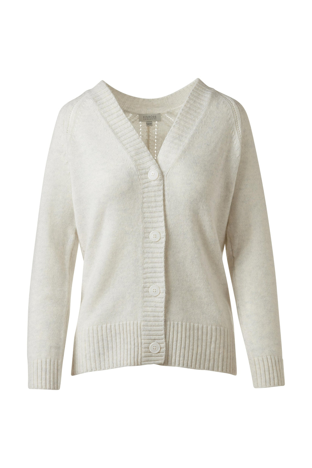 Kinross Cashmere Easy Vee Cardigan available at Barbara Katz
