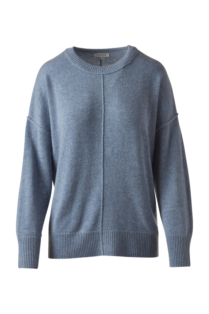Kinross Cashmere Easy Seamed Crew Sweater available at Barbara Katz