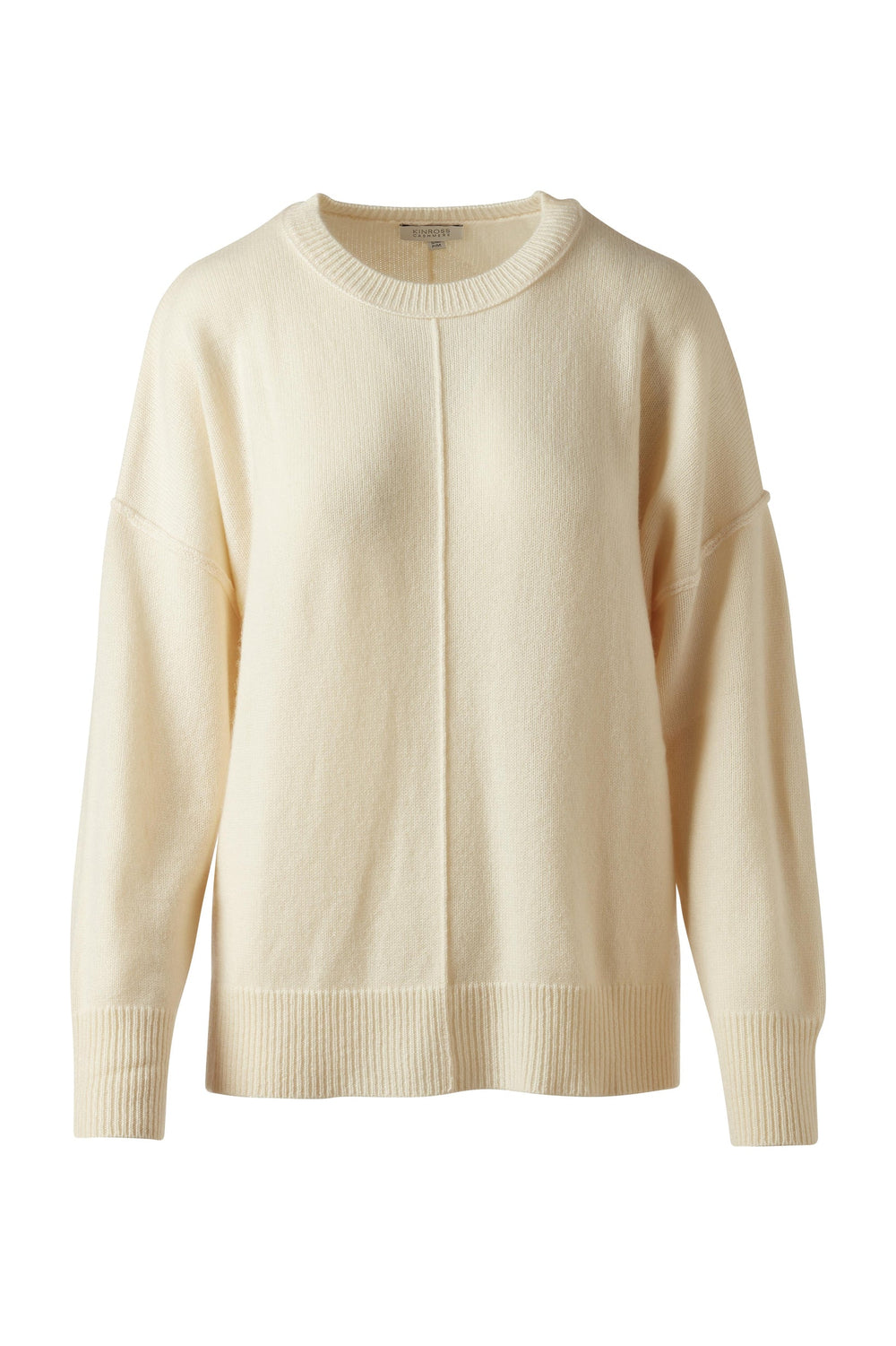 Kinross Cashmere Easy Seamed Crew Sweater available at Barbara Katz