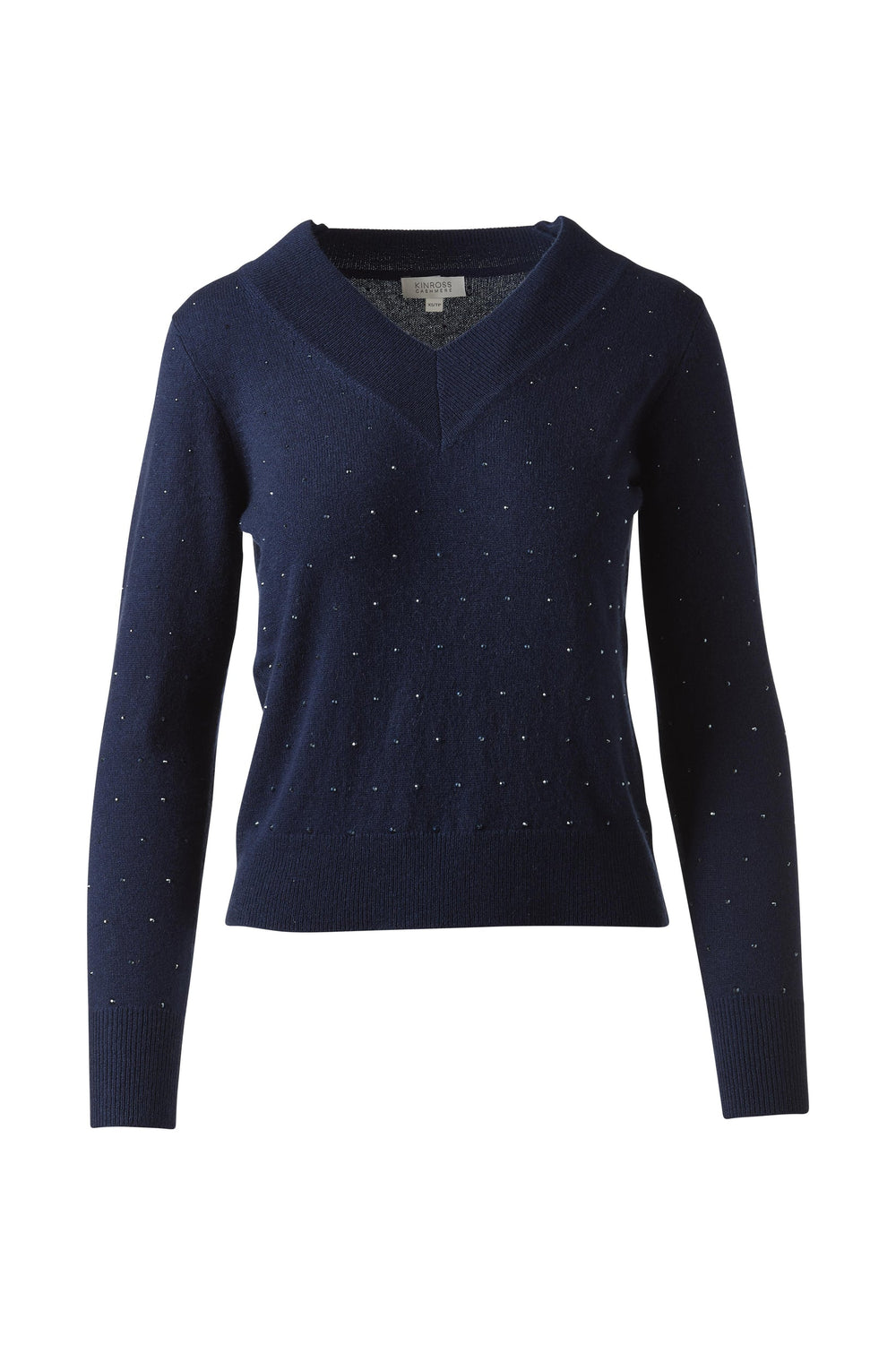 Kinross Cashmere Crystal Vee Sweater available at Barbara Katz