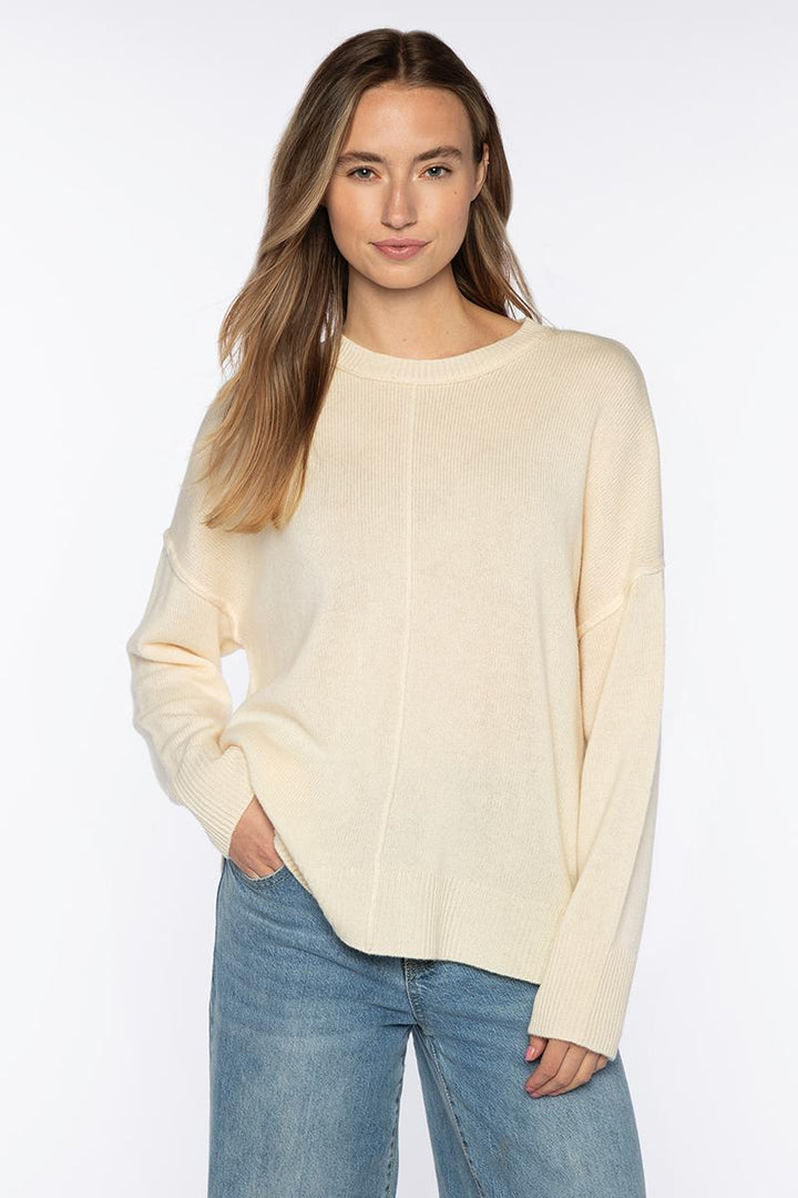 Easy Seamed Crew Sweater