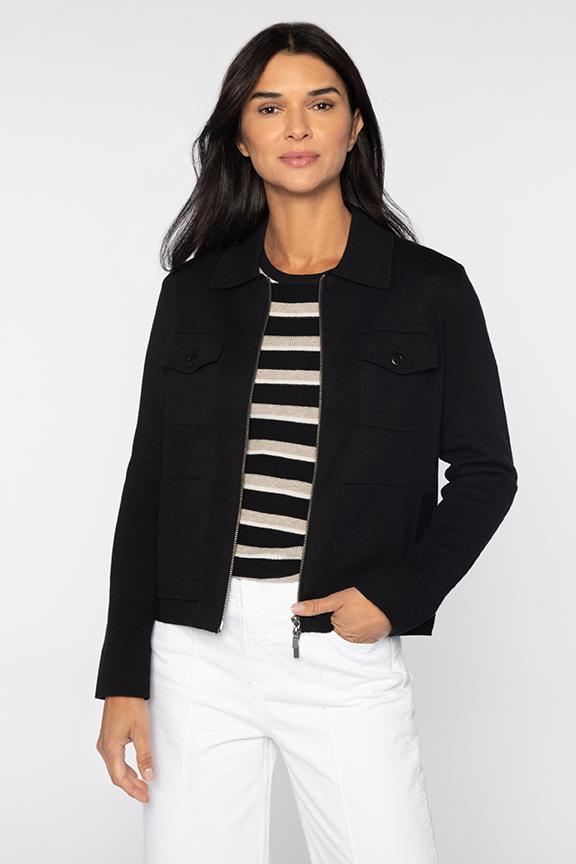 Kinross Crop Utility Cardigan available at Barbara Katz
