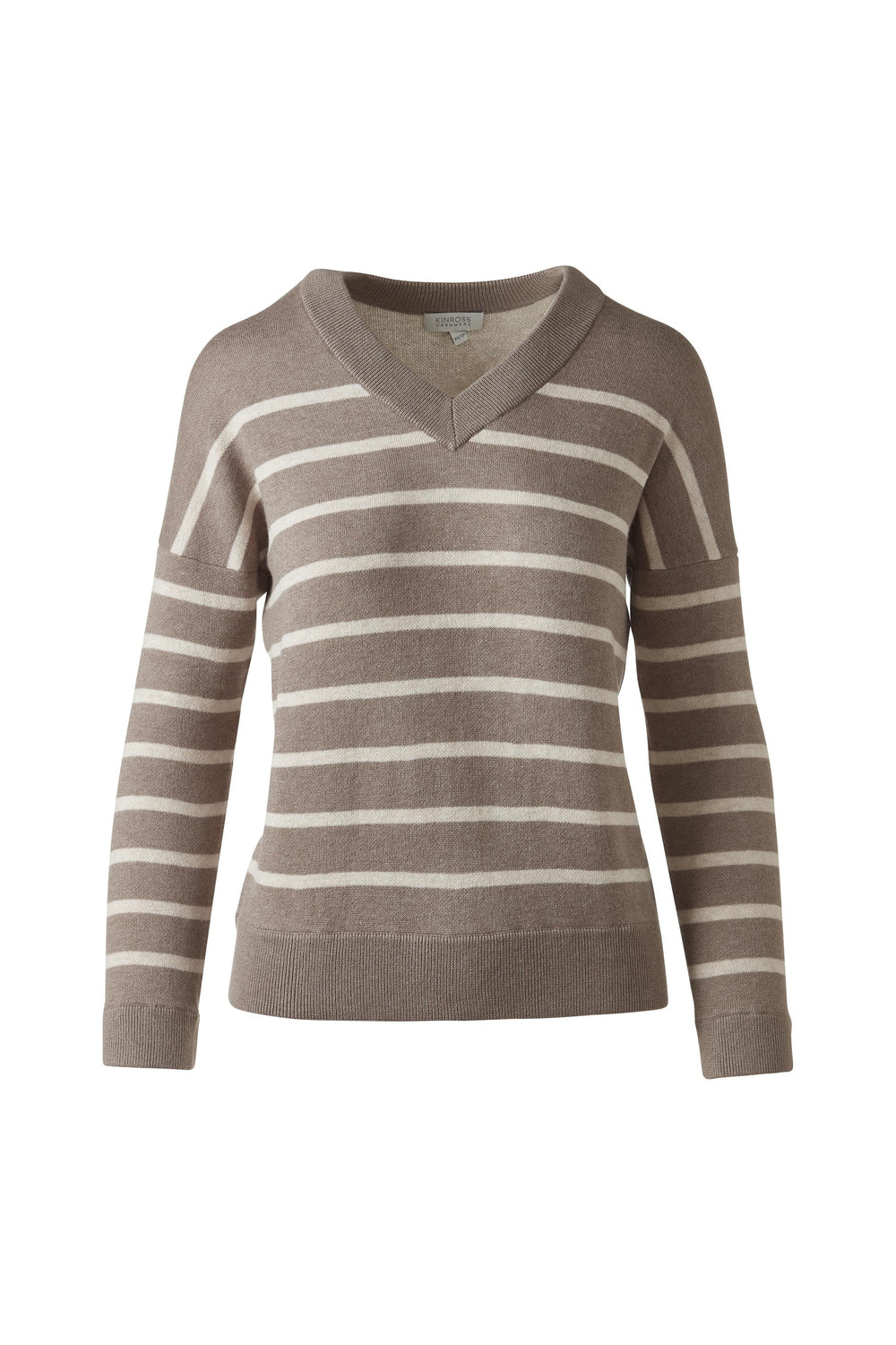 Kinross Doubleknit Easy Vee Sweater available at Barbara Katz