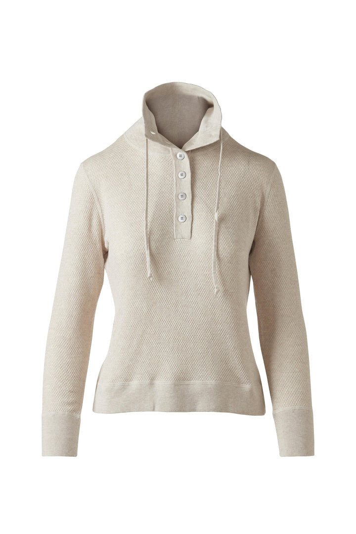Kinross Textured Drawstring Mock Pullover Sweater available at Barbara Katz