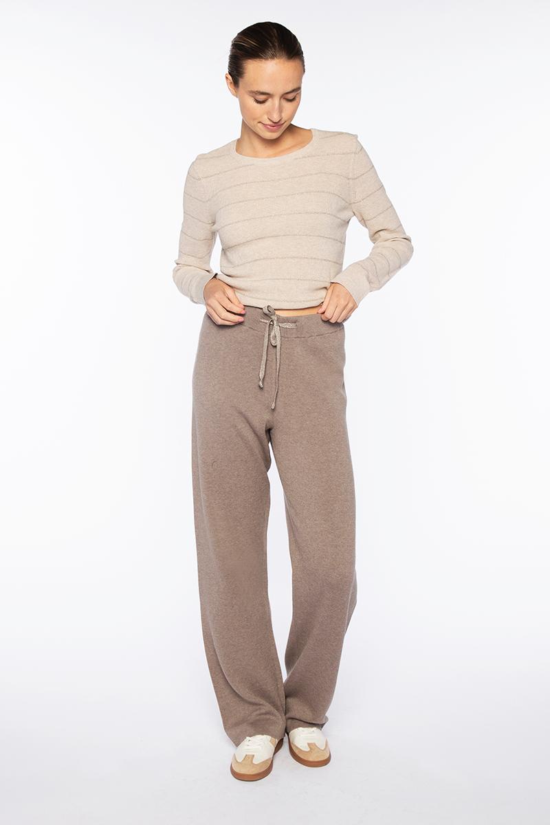 Doubleknit Lurex Drawstring Pants