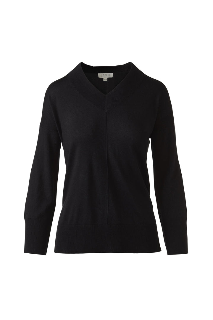 Kinross Lightweight Easy Vee Sweater available at Barbara Katz