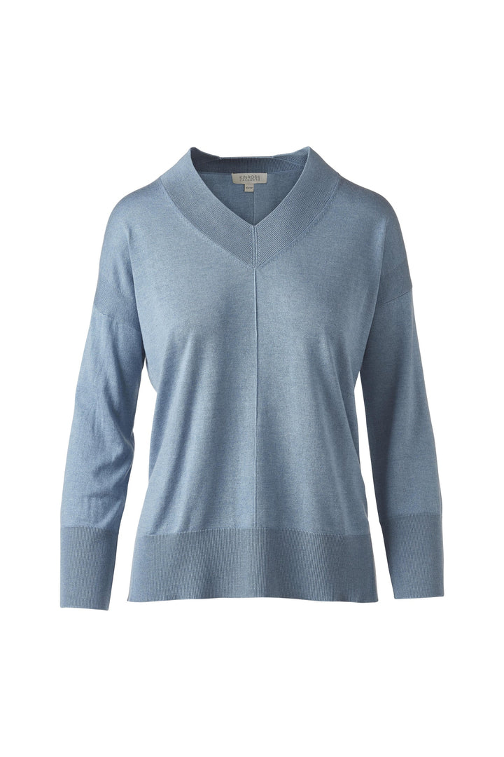 Kinross Lightweight Easy Vee Sweater available at Barbara Katz