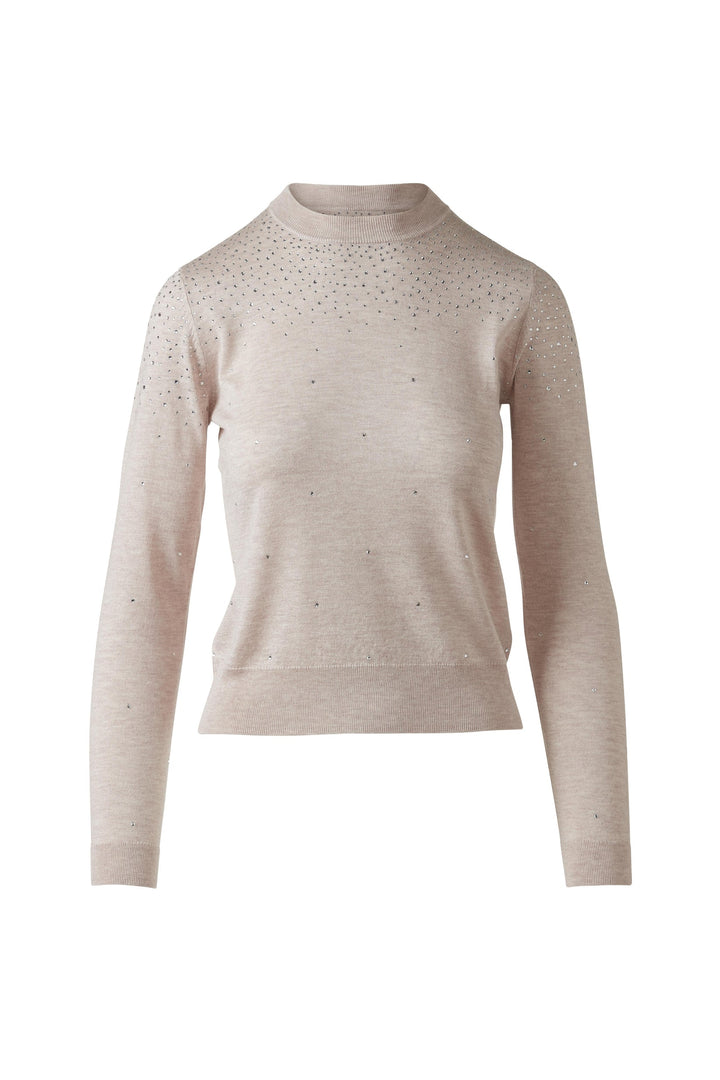 Kinross Lightweight Crystal Crew Sweater available at Barbara Katz