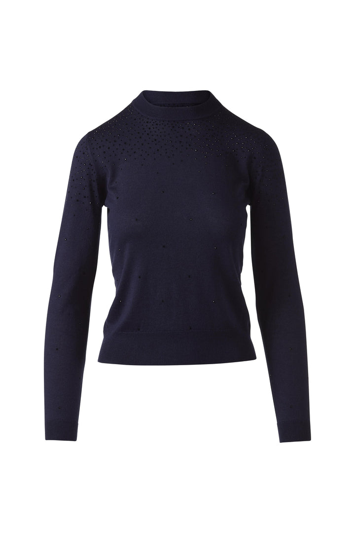 Kinross Lightweight Crystal Crew Sweater available at Barbara Katz