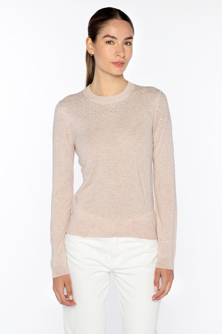 Lightweight Crystal Crew Sweater