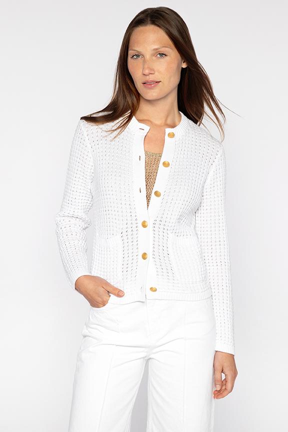 Kinross Textured Button Cardigan available at Barbara Katz