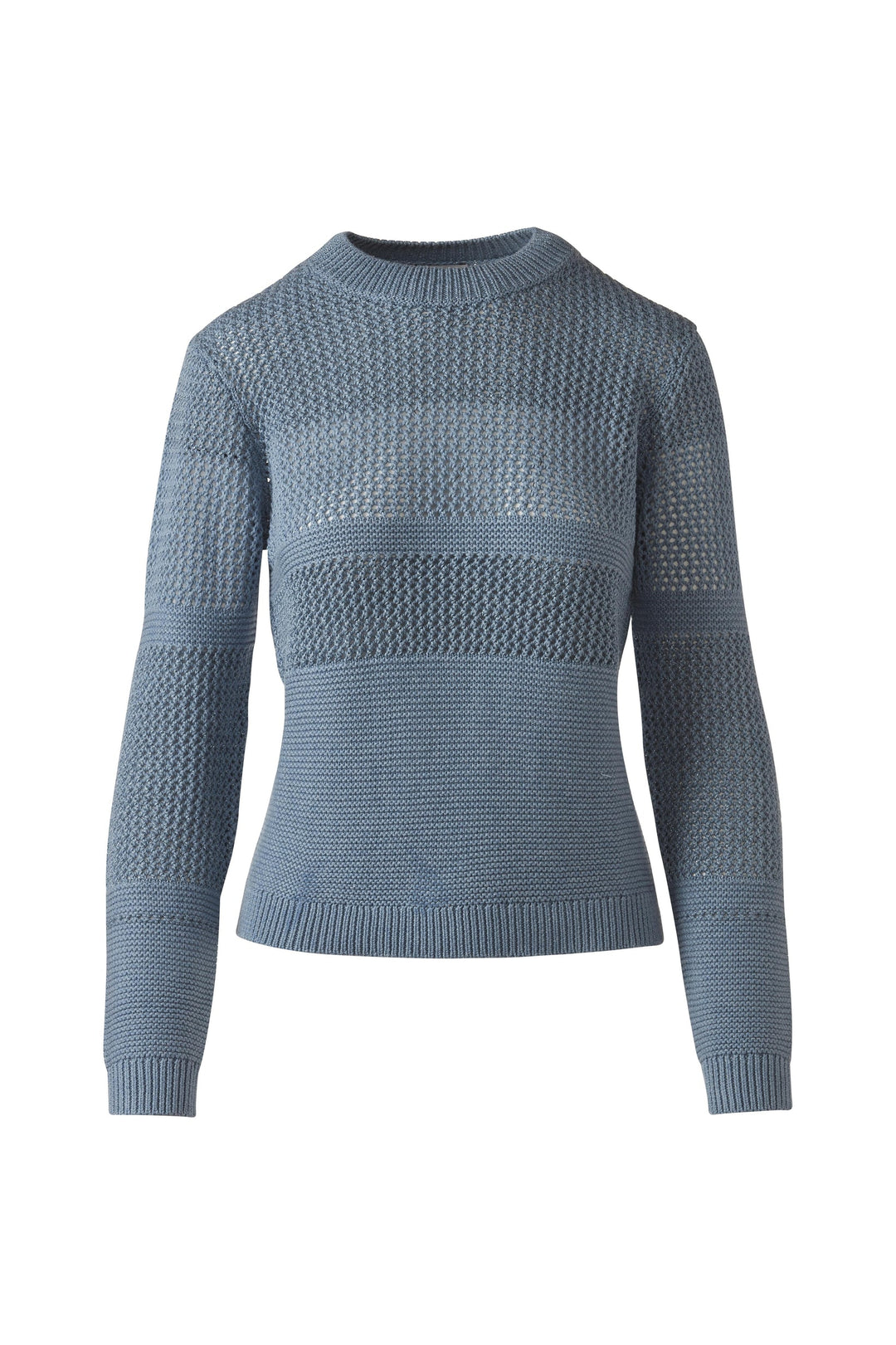 Kinross Mixed Stitch Lurex Crew Sweater available at Barbara Katz