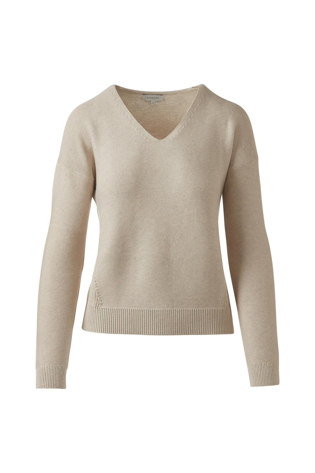 Kinross Micro Garter Easy Vee Sweater available at Barbara Katz