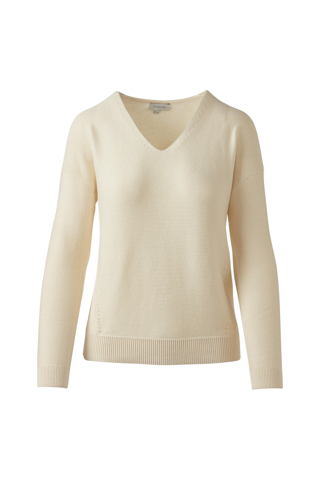 Kinross Micro Garter Easy Vee Sweater available at Barbara Katz