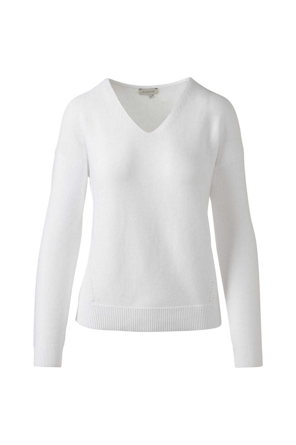 Kinross Micro Garter Easy Vee Sweater available at Barbara Katz