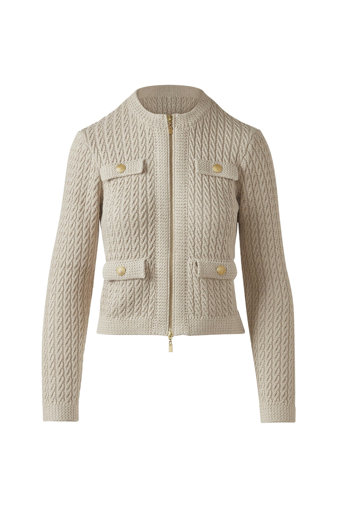 Kinross Textured Zip Cardigan available at Barbara Katz