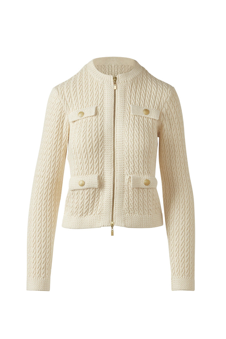 Kinross Textured Zip Cardigan available at Barbara Katz
