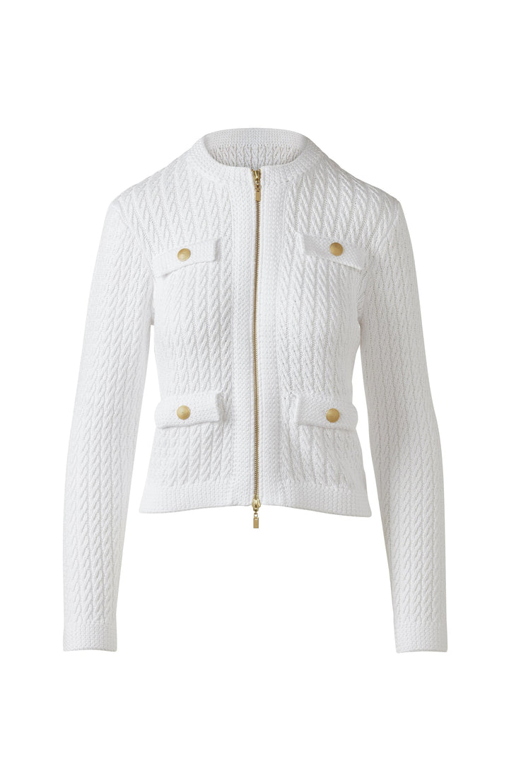 Kinross Textured Zip Cardigan available at Barbara Katz