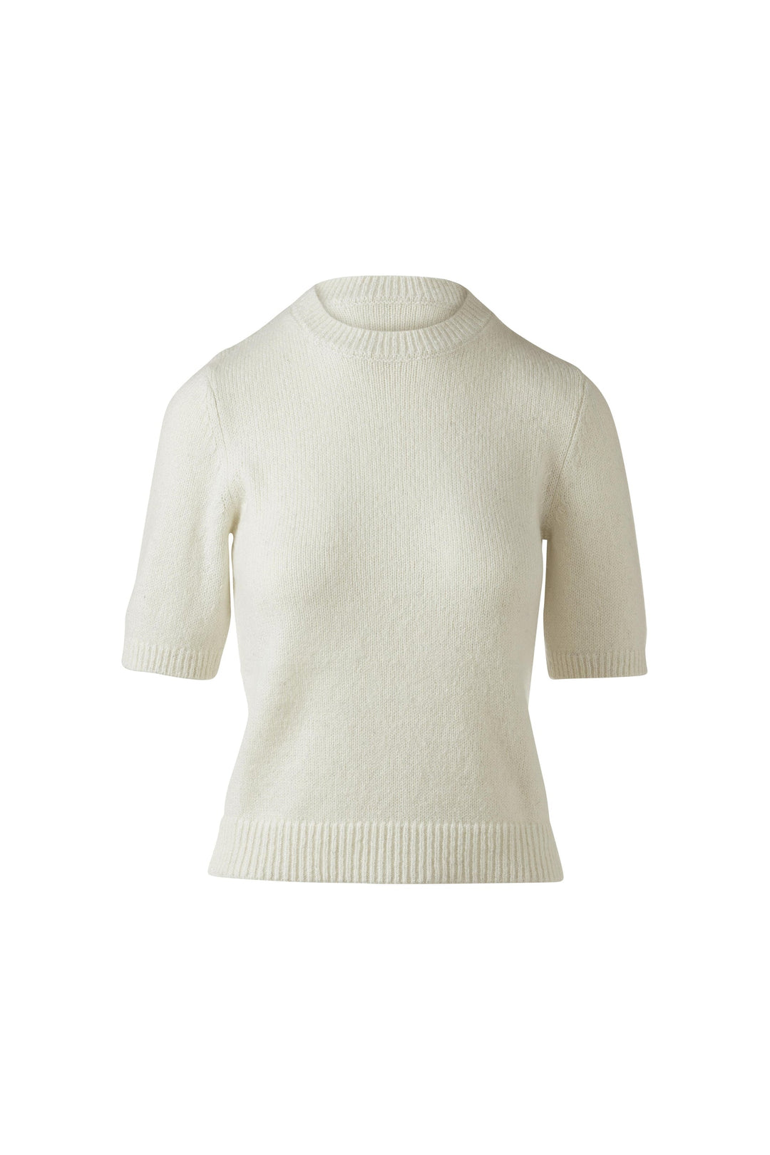 Kinross Lofty Lurex Short Sleeve Crew Sweater available at Barbara Katz