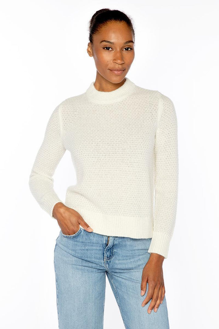 Kinross Lofty Lurex Thermal Crew Sweater available at Barbara Katz