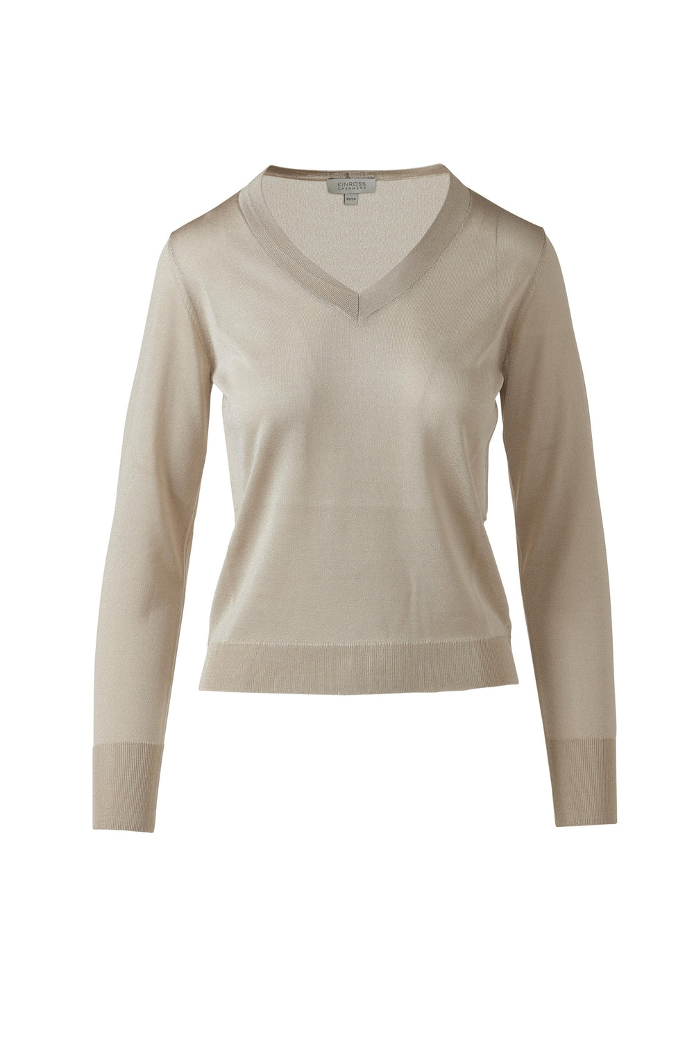 Kinross Shimmer Vee Sweater available at Barbara Katz