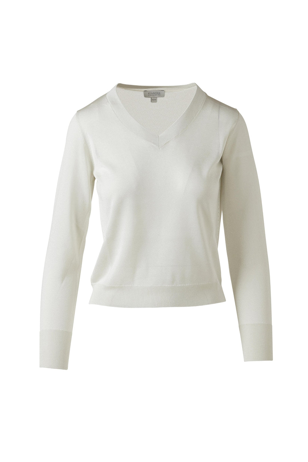 Kinross Shimmer Vee Sweater available at Barbara Katz