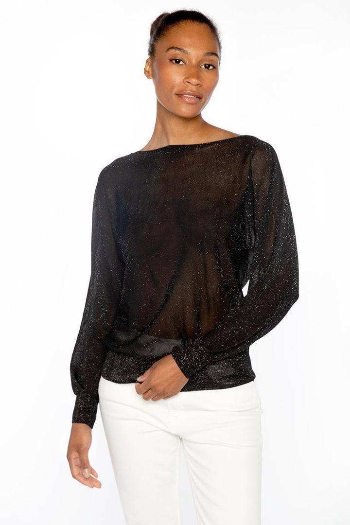 Shimmer Off Shoulder Pullover Sweater