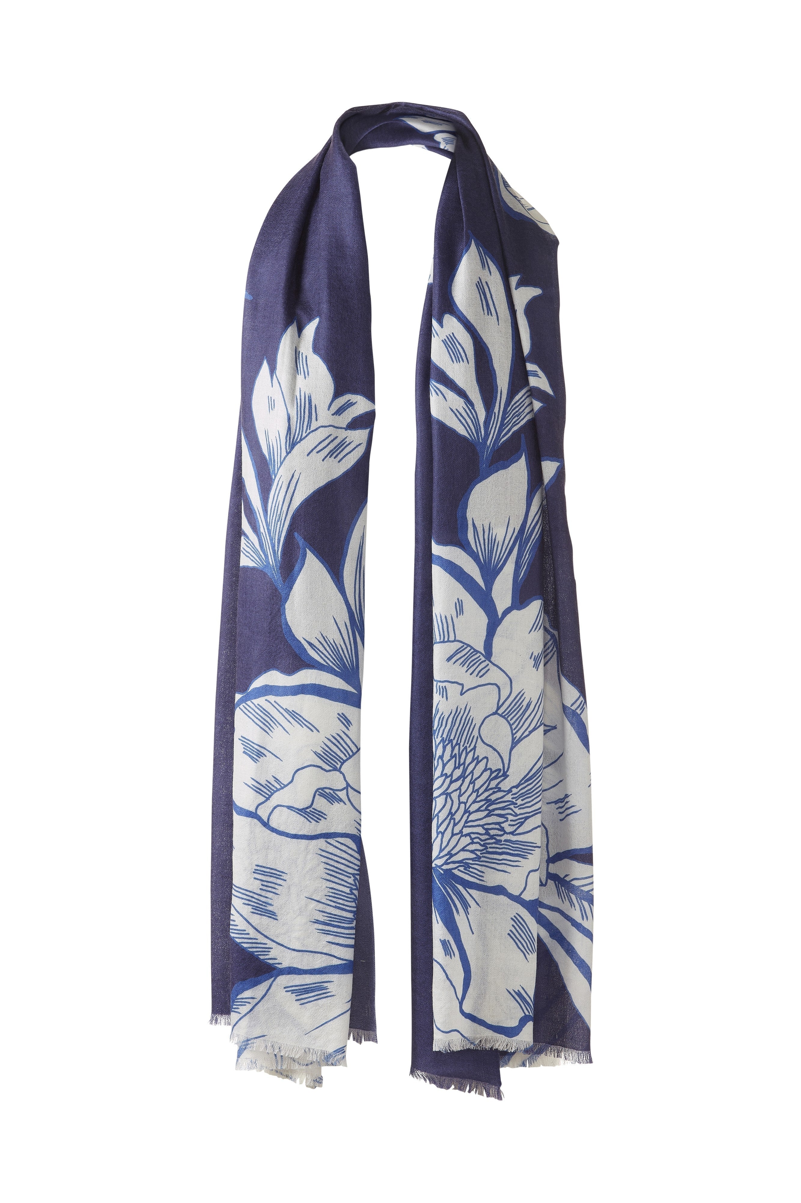 Kinross Oversized Blooms Print Scarf – Barbara Katz