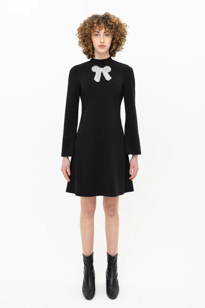 Nadya Toto LS KNIT FAUX BOW DRESS