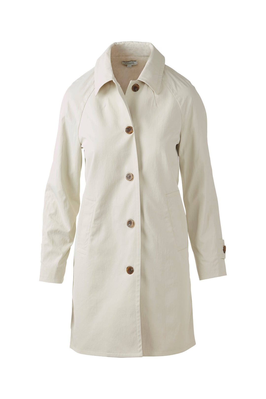 Kinross Lightweight City Coat in Cloud available at Barbara Katz