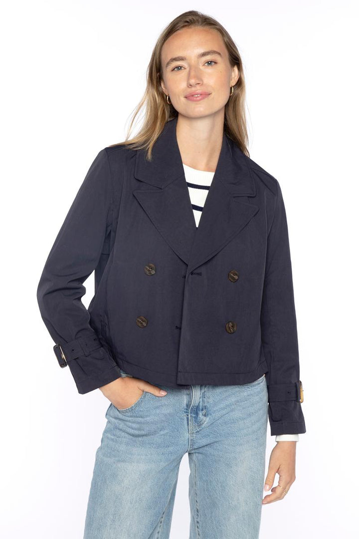Kinross Lightweight Crop Trench Coat available at Barbara Katz